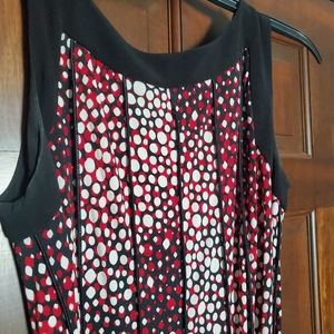 Sleeveless red and black dress